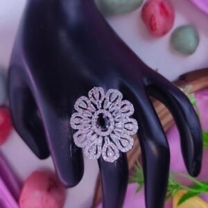 American Diamond Ring - Black