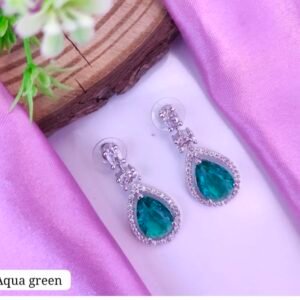 American Diamond Earings-Aqua