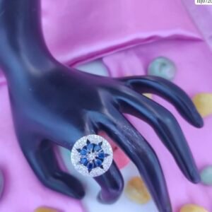 American Diamond Ring Blue