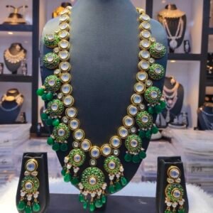 Bridal set in Kundan Green