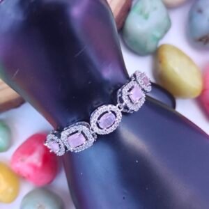 American Diamond Braclet - Pink