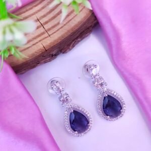 American Diamond Earings - Purple