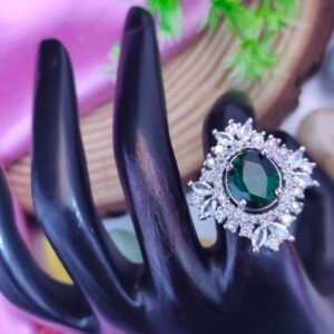 American Diamond Ring - Green