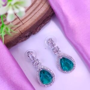 American Diamond Earings - Emerald Green